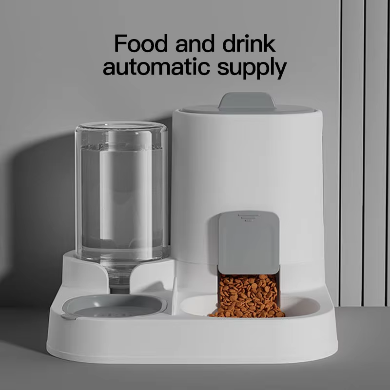 Spill-Proof Large Capacity Automatic Cat Feeder & Waterer - One Piece Design
