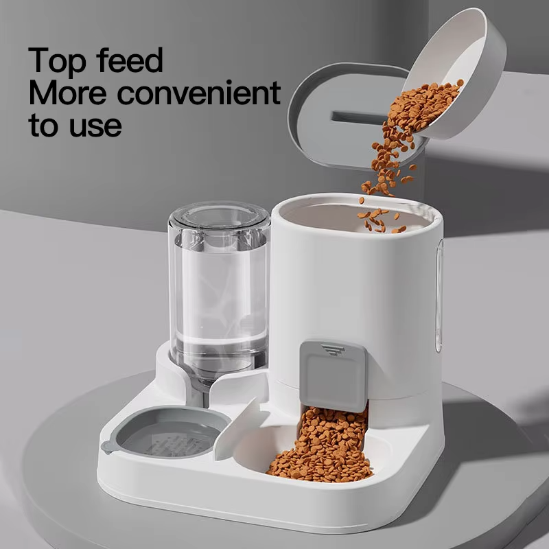 Spill-Proof Large Capacity Automatic Cat Feeder & Waterer - One Piece Design