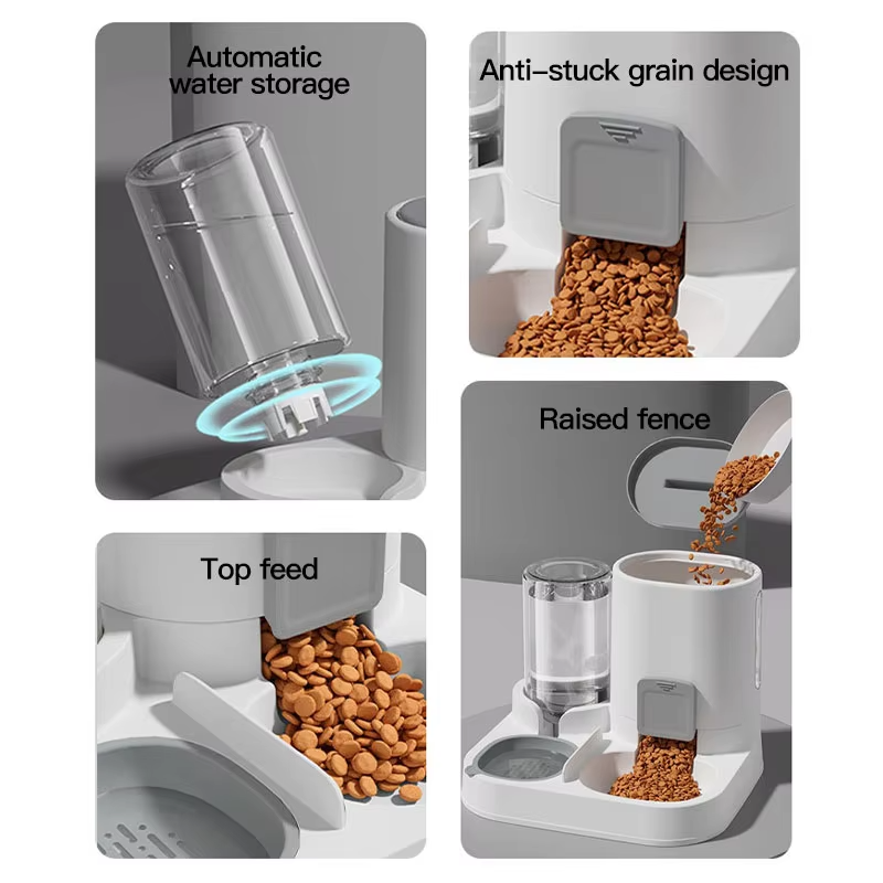 Spill-Proof Large Capacity Automatic Cat Feeder & Waterer - One Piece Design