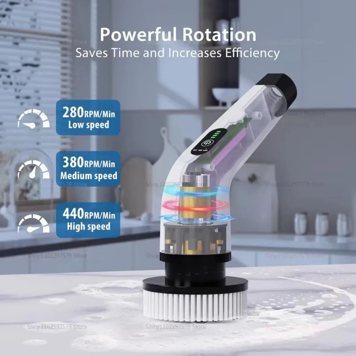9-in-1 Electric Spin Scrubber Cordless - Waterproof Cleaning Brush with Extension Handle for Bathroom, Floor & Tiles