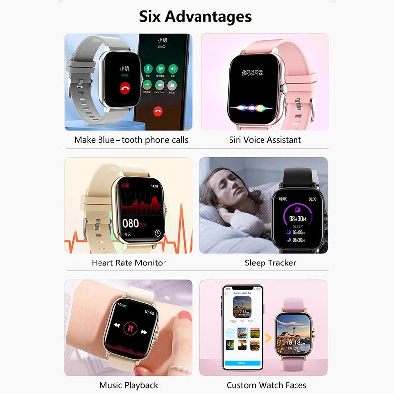 2025 Bluetooth Call Smart Watch Men Women - Sport Fitness Tracker with Heart Rate Monitor & Waterproof