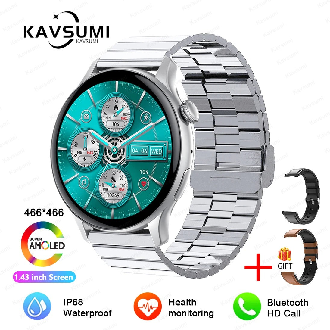Ladies 2026 NFC Smartwatch with Bluetooth Call, GPS Tracking & Heart Rate Monitor