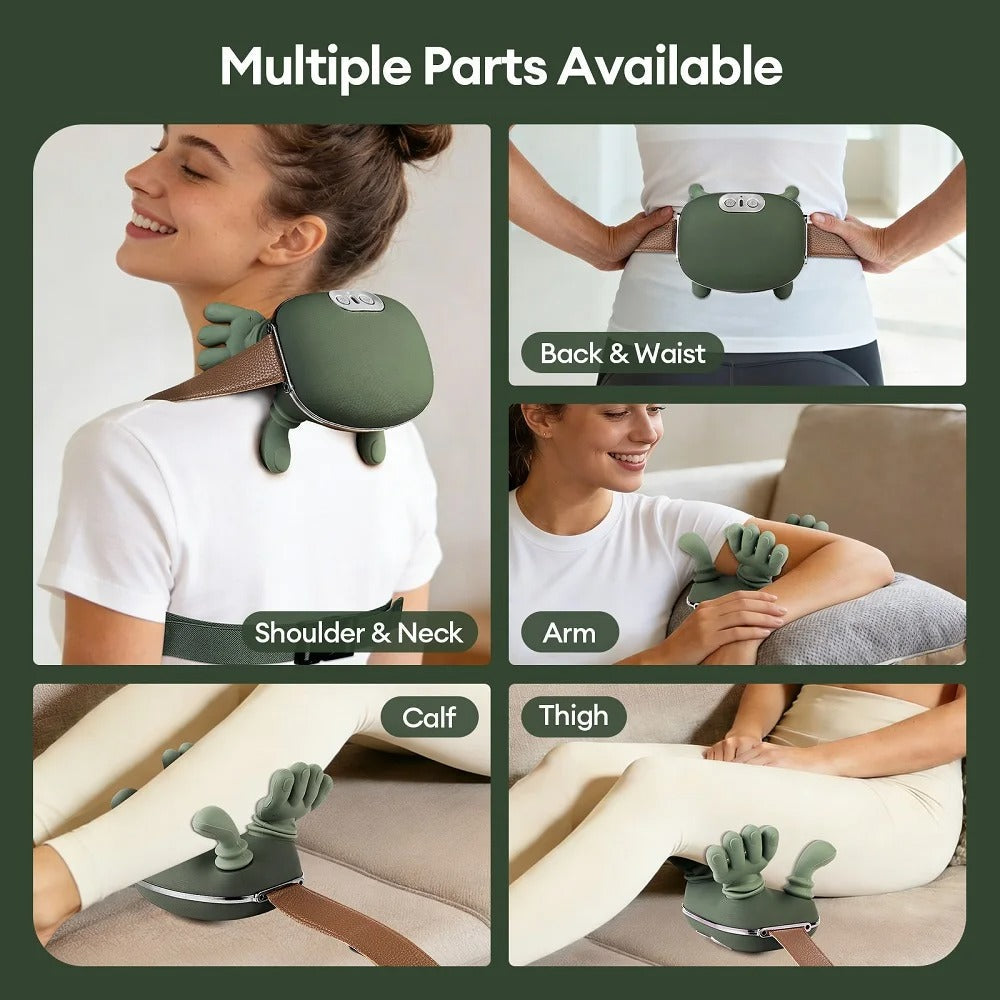 4D Bionic Hand-Shaped Neck & Shoulder Massager - Wireless Trapezius Kneading Massager with Heat