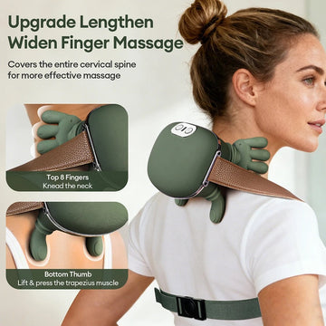4D Bionic Hand-Shaped Neck & Shoulder Massager - Wireless Trapezius Kneading Massager with Heat