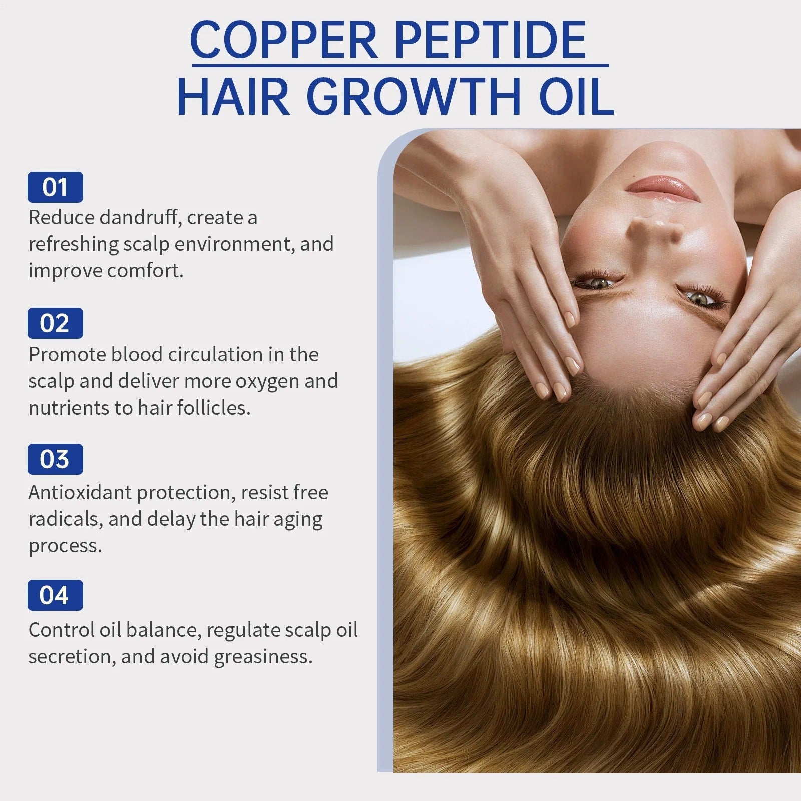 EELHOE Blue Copper Peptide Hair Care Set - Anti Hair Loss Serum & Repair Treatment for Damaged Hair
