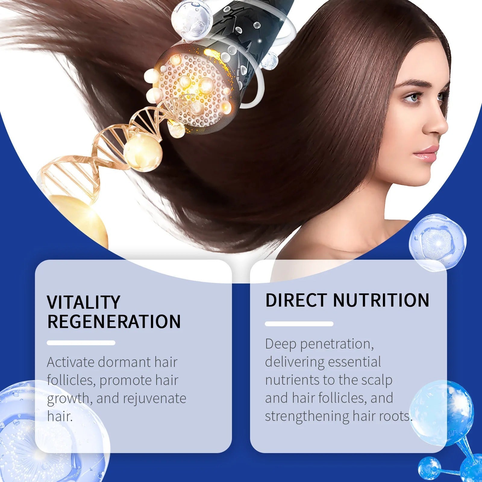 EELHOE Blue Copper Peptide Hair Care Set - Anti Hair Loss Serum & Repair Treatment for Damaged Hair